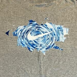 Nike Swim Gray Tank Top w/ Blue Hurricane Back White Black Front Swoosh Front XL